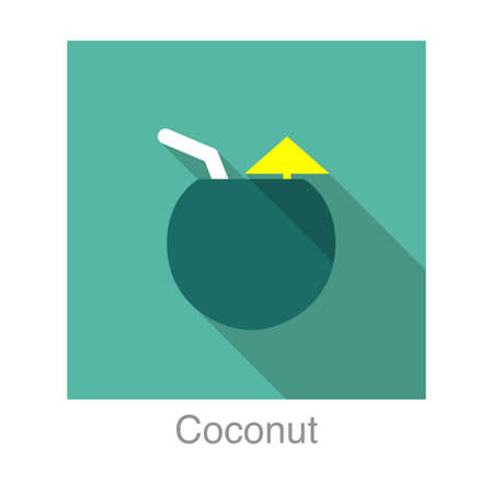 Coconut drink flat icon series vector illustrationのイラスト素材