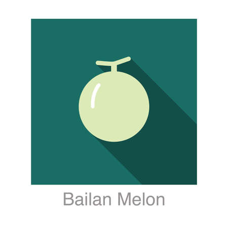 Bailan melon fruit flat icon, vector illustrationのイラスト素材