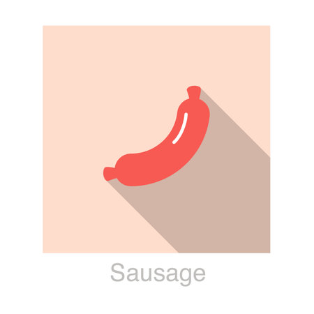 Sausage food flat icon vector vector illustrationのイラスト素材