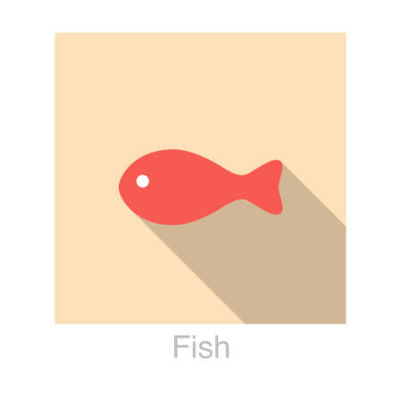 Fish Food flat icon set design vector illustrationのイラスト素材
