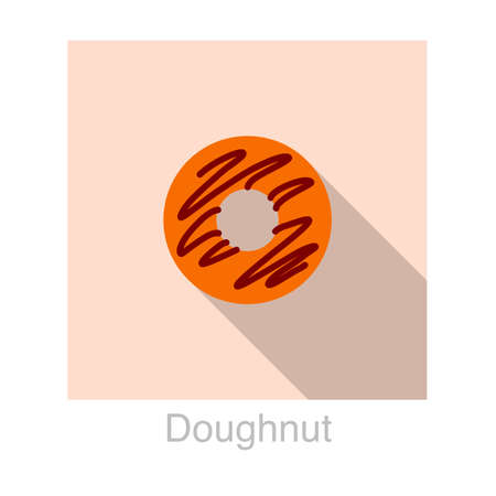Doughnut food flat icon design vector illustrationのイラスト素材