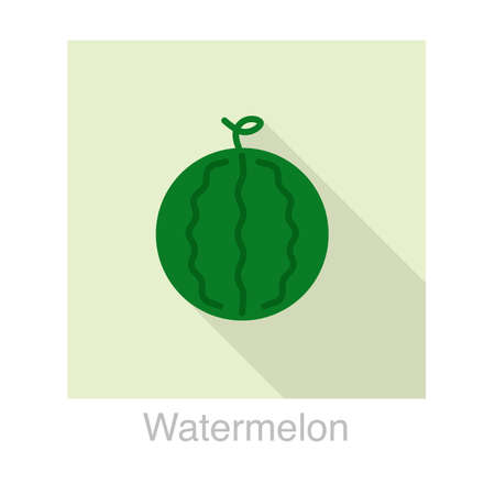 Watermelon fruit flat icon, vector illustrationのイラスト素材