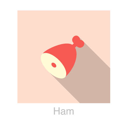 Ham food flat icon vector vector illustrationのイラスト素材