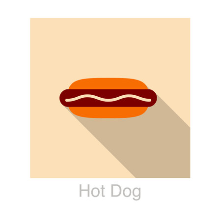 Hot dog food flat icon design vector illustrationのイラスト素材