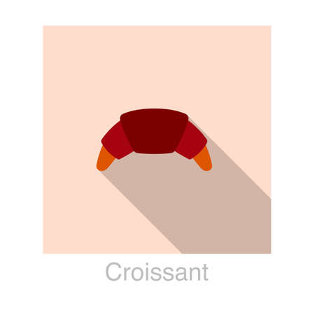 Croissant food flat icon design vector illustrationのイラスト素材