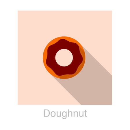 Doughnut food flat icon design vector illustrationのイラスト素材