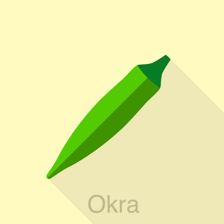 Vegetables Okra food flat icon vector illustrationのイラスト素材