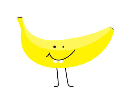 Cute funny banana, vector illustrationのイラスト素材