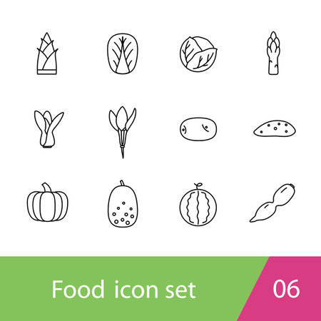 Supermarket vegetable icon set design, vector illustrationのイラスト素材