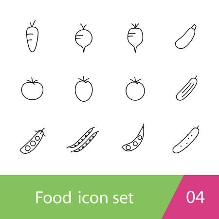 Supermarket vegetable icon set design, vector illustrationのイラスト素材