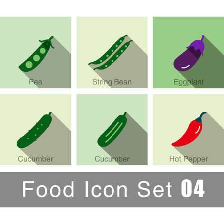 Vegetables food flat icon set design vector illustrationのイラスト素材