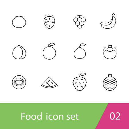 Fruit outline icon set design, vector illustrationのイラスト素材