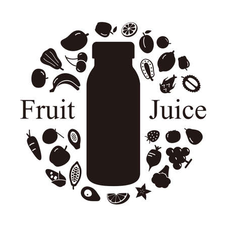fruits and drink, Beverage bottle, vectorのイラスト素材
