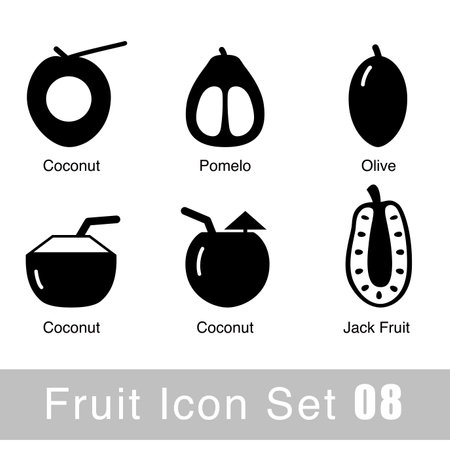 Fruit icon design set, vector illustrationのイラスト素材