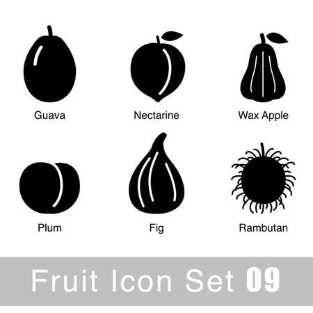 Fruit icon design set, vector illustrationのイラスト素材