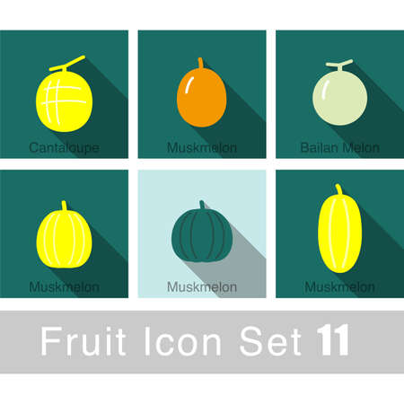 Fruit icon design set, vector illustrationのイラスト素材