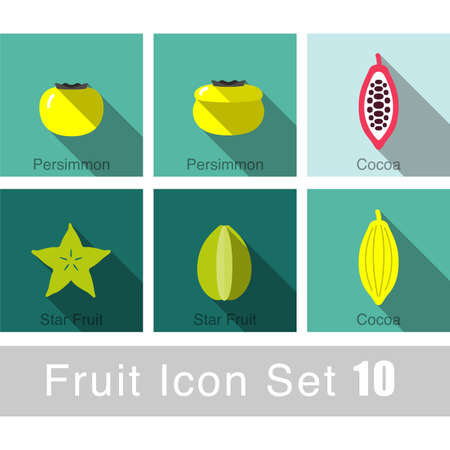Fruit icon design set, vector illustrationのイラスト素材