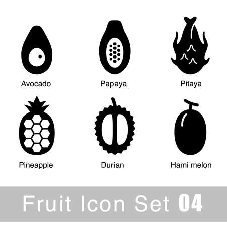 Fruit icon design set, vector illustrationのイラスト素材