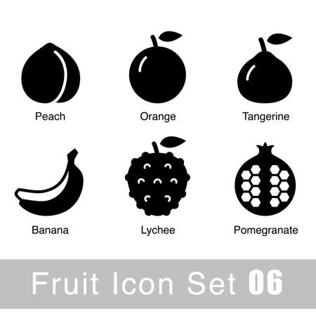 Fruit icon design set, vector illustrationのイラスト素材