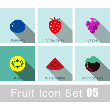 Fruit icon design set, vector illustrationのイラスト素材