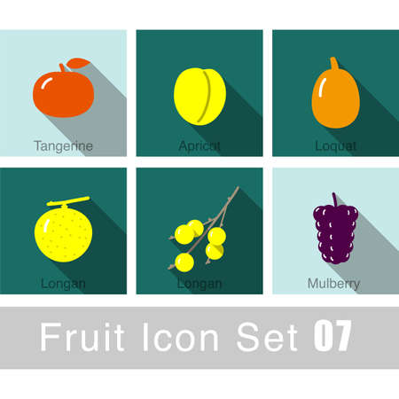 Fruit icon design set, vector illustrationのイラスト素材