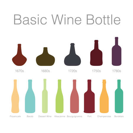 Old and modern Wine bottle illustration. Vectorのイラスト素材