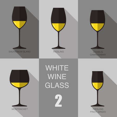 Wine glass cup flat icon design, vector illustration 2のイラスト素材