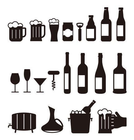 Set of beer iconsのイラスト素材