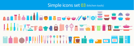 Kitchen tools icon set vector illustrationのイラスト素材