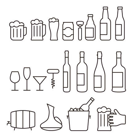 Set of beer iconsのイラスト素材