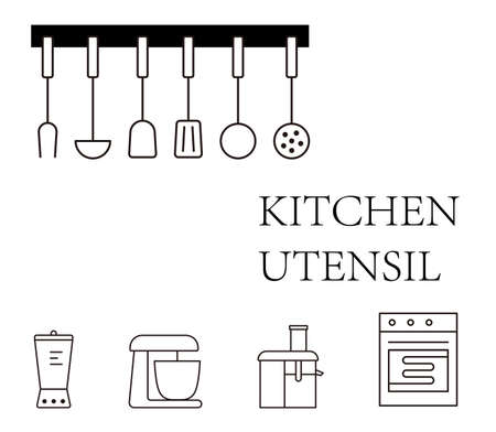 Kitchen tools icon set vector illustrationのイラスト素材