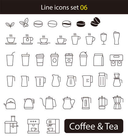 Coffee tea related iconsのイラスト素材