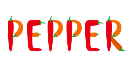 Chili pepper alphabet, vector illustrationのイラスト素材