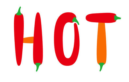 Chili pepper alphabet, vector illustrationのイラスト素材