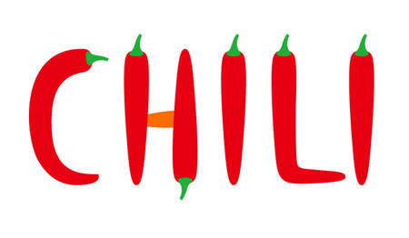 Chili pepper alphabet, vector illustrationのイラスト素材