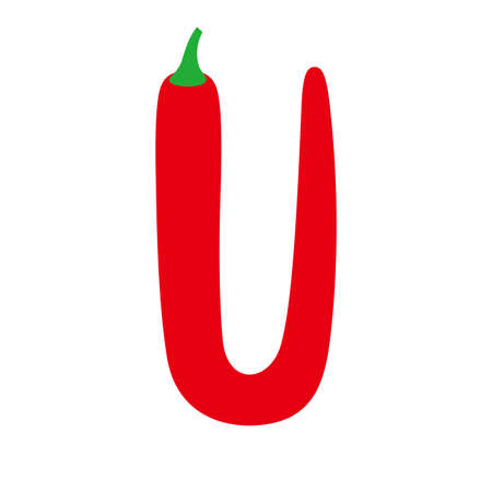 Chili pepper alphabet, vector illustrationのイラスト素材