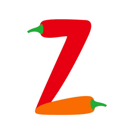 Chili pepper alphabet, vector illustrationのイラスト素材
