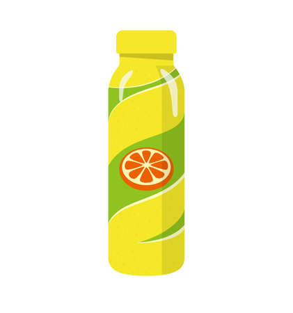 Orange fruit juice, Beverage bottle, vectorのイラスト素材