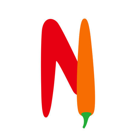 Chili pepper alphabet, vector illustrationのイラスト素材