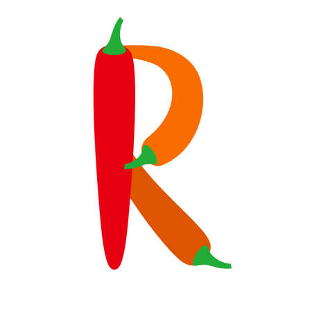 Chili pepper alphabet, vector illustrationのイラスト素材