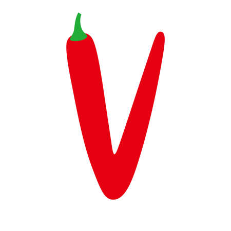 Chili pepper alphabet, vector illustrationのイラスト素材