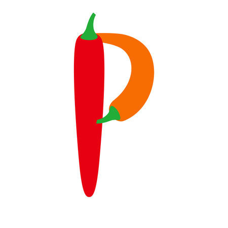 Chili pepper alphabet, vector illustrationのイラスト素材