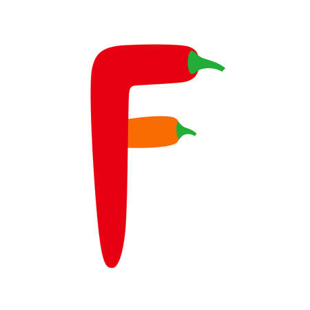 Chili pepper alphabet, vector illustrationのイラスト素材
