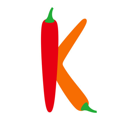 Chili pepper alphabet, vector illustrationのイラスト素材