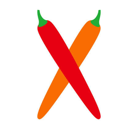 Chili pepper alphabet, vector illustrationのイラスト素材