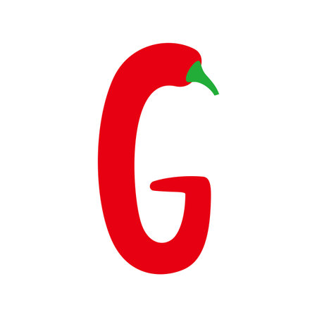Chili pepper alphabet, vector illustrationのイラスト素材