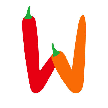 Chili pepper alphabet, vector illustrationのイラスト素材