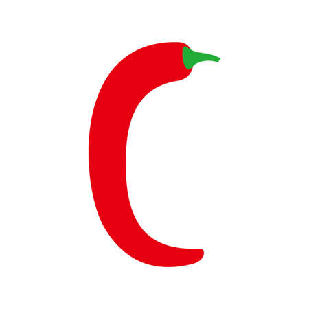 Chili pepper alphabet, vector illustrationのイラスト素材