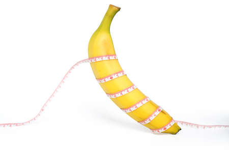 measure the banana with ruler, The concept of healthy dietの写真素材