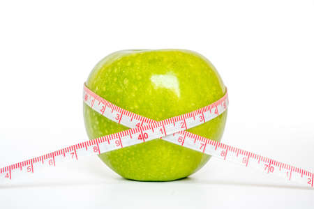 measure the apple with ruler, The concept of healthy dietの写真素材